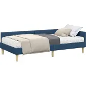 Syfax Hoekbedframe met Matras 2 st Blauw 100 x 200 cm Stof