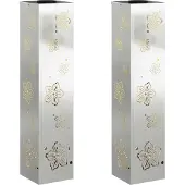vidaXL Zonnepaneel LED straatlamp, 2 stuks, warm wit licht, 18 x 18 x 80 cm