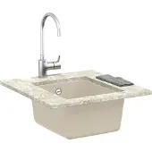 vidaXL Wasbak Beige 370 x 460 mm 80% Kwarts en 20% Hars
