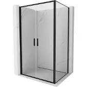 Mexen Exo scharnierende douchecabine 110 x 70 , transparant, zwart - 814-110-070-70-00