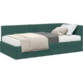 Syfax Hoekbedframe met Matras 2 st Donkergroen 90 x 200 cm Fluweel