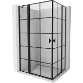 Mexen Mist Duo draaideur-douchecabine 110 x 105 , zwart raster, zwart - 8A4-110L-105P-70-77