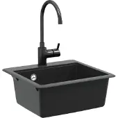 vidaXL Wasbak Zwart 470 x 440 mm Graniet