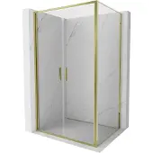 Mexen Exo scharnierende douchecabine 80 x 70 cm, transparant, goud - 814-080-070-50-00