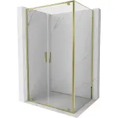 Mexen Exo draaibare douchecabine 100 x 75 cm, transparant, goud - 8182-100-075-50-00