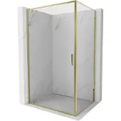 Mexen Exo draaideur douchecabine 80 x 100 cm, transparant, goud - 8181-080-100-50-00