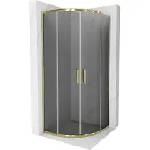 Mexen Rio halfronde douchecabine 90 x 90 , grafiet, goud - 863-090-090-50-40