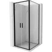 Mexen Exo douchecabine draaideur 100 x 100 cm, transparant, zwart - 814-100-100-70-00