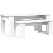 vidaXL Koffietafel Set 2 st Wit 100 x 50 x 42 cm Bewerkt hout