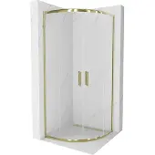 Mexen Rio douchecabine halfrond 80 x 80 , transparant, goud - 863-080-080-50-00