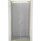 Mexen Exo dubbele scharnierende douchedeur 100 , transparant, goud - 8182-100-000-50-00