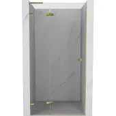 Mexen Lunar L draaideur douche links 80 , transparant, goud - 834L-080-000-50-00-L