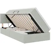 vidaXL Opbergbed met matras met opslag Lichtgrijs 90 x 200 cm Fluweel