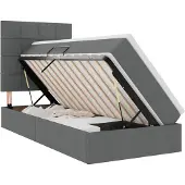 vidaXL Opslag bed met matras Donkergrijs 90 x 190 cm Polyester