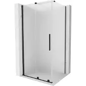 Mexen Velar schuifbare douchecabine 90 x 75 , matglas, zwart - 871-090-075-31-70