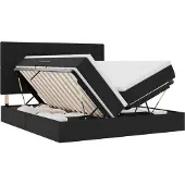 vidaXL Opbergbed met hoofdeinde met opslag Zwart 180 x 200 cm Fluweel