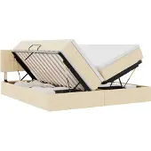 vidaXL Opbergbed met matras met opslag Crème 180 x 200 cm Kunstleer