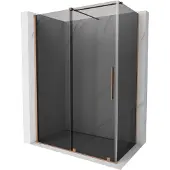 Mexen Velar schuifdouchecabine 150 x 75 , grafiet, geborsteld koper - 871-150-075-41-65