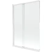 Mexen Fox badscherm, 2-delig schuifbaar, 120 x 150 , transparant, wit - 891-120-002-20-00