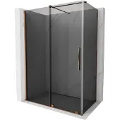 Mexen Velar schuifdouchecabine 150 x 80 , grafiet, roze goud - 871-150-080-41-60