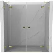Mexen Lunar Duo openslaande douchedeuren 190 , transparant, goud - 834D-190-000-50-00