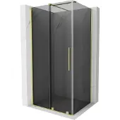 Mexen Velar schuifdouchecabine 150 x 100 , grafiet, geborsteld goud - 871-150-100-41-55