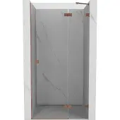 Mexen Lunar douchedeur scharnierend rechts 100 , transparant, geborsteld koper - 834-100-000-65-00-P