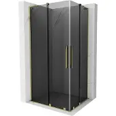 Mexen Velar L Duo schuifdouchecabine 90 x 80 , grafiet, goud - 871-090-080-02-43-50