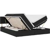 vidaXL Opbergbed met matras met opslag Zwart 200 x 200 cm Kunstleer