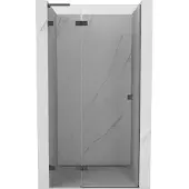 Mexen Lunar L douchedeur scharnierend links 70 , transparant, gun metal - 834L-070-000-95-00-L