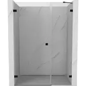 Mexen Lunar-B douchedeur scharnierend links 145 , transparant, zwart - 832S-145-050-70-00-L