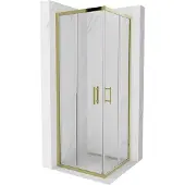 Mexen Rio vierkante douchecabine 70 x 70 , transparant, gouden - 860-070-070-50-00