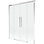 Mexen Rox badwand 2-delig schuifbaar 150 x 150 , transparant, chroom - 8C9-150-002-01-00