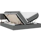 vidaXL Opbergbed met matras Donkergrijs 200 x 200 cm Kunstleer