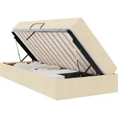 vidaXL Opbergbed met matras met matras Crème 100 x 200 cm Polyester