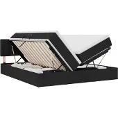 vidaXL Opbergbed met matras met opslag Zwart 180 x 200 cm Kunstleer