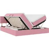 vidaXL Opbergbed met matras met hoofdeinde Roze 100 x 200 cm