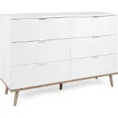 Homestyle4u Ladekasten - Wit - Hout - met 6 lades