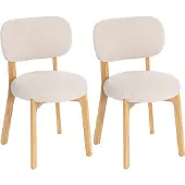 HOMCOM eethoekstoelen, set van 2, keukenstoel met gebogen rugleuning
