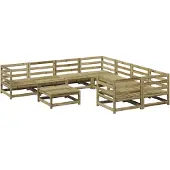 vidaXL 9-delige Loungeset geïmpregneerd grenenhout