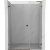 Mexen Lunar-B douchedeur scharnierend links 140 , transparant, rosegoud - 832S-140-050-60-00-L
