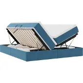 vidaXL Opbergbed met matras Donkerblauw 200 x 200 cm Fluweel