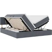 vidaXL Opbergbed met matras met hoofdeinde Donkergrijs 100 x 200 cm