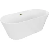 Mexen Flavia vrijstaande badkuip 170 x 75 , wit, gouden overloop - 54031708000-50