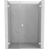 Mexen Lunar-B draaideur douchedeur rechts 130 , transparant, wit - 832S-130-050-20-00-P