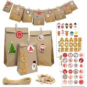 Dune Design Adventskalender: 24 papieren zakjes in 3 verschillende maten, bruin