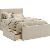 Homestyle4u Boxspringbed 120x200 met 2 bedopslagen en lattenbodem, beige. Dubbelbed, gestoffeerd bed, bedframe