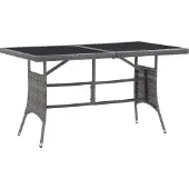 Syfax Tuintafel 140x80x74 cm poly rattan grijs