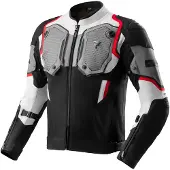 Rebelhorn Borg 2, waterdichte motorfietsjas, textiel, zwart/grijs/rood, maat XL