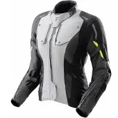 Rebelhorn Hiker 4, waterdichte damesmotorfietsjas, textiel, zwart/grijs/geel, maat 4XL